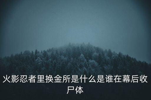 火影忍者里換金所是什么是誰(shuí)在幕后收尸體