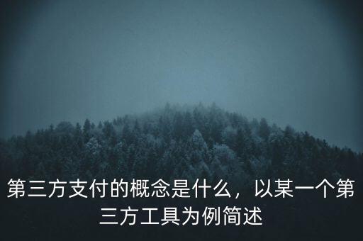 第三方支付的概念是什么，以某一個(gè)第三方工具為例簡(jiǎn)述