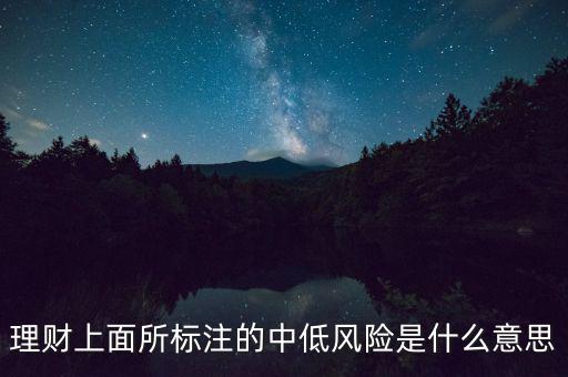 理財上面所標注的中低風險是什么意思