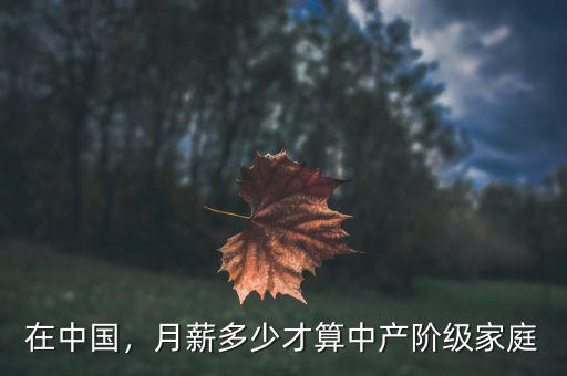 在中國(guó)多少錢(qián)算中產(chǎn),在大連月薪多少算中產(chǎn)