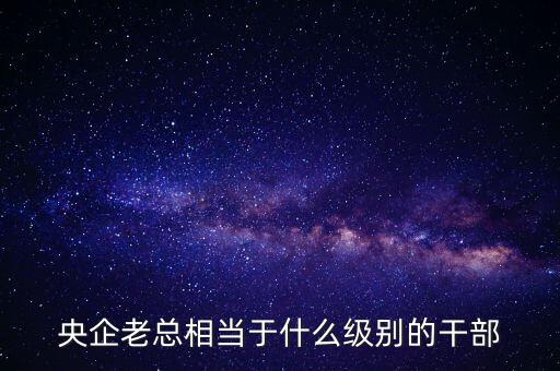 央企老總相當(dāng)于什么級(jí)別的干部