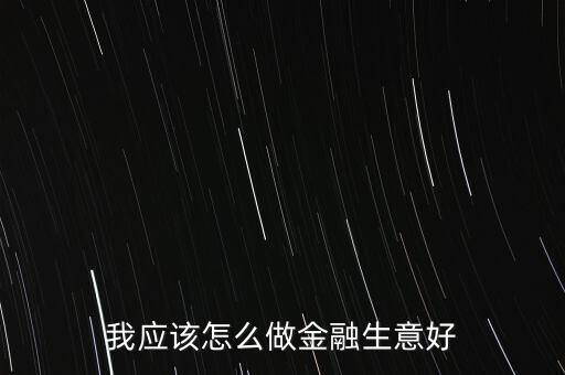 我應該怎么做金融生意好