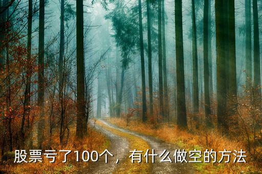 股票虧了100個，有什么做空的方法