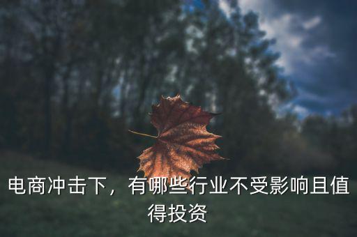 電商沖擊下，有哪些行業(yè)不受影響且值得投資