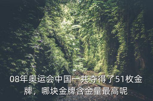 08年奧運(yùn)會(huì)中國一共奪得了51枚金牌，哪塊金牌含金量最高呢