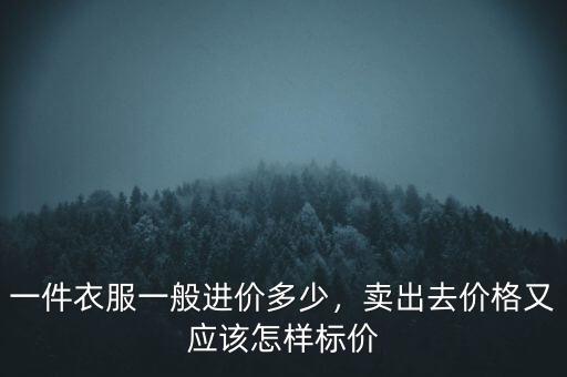 一件衣服一般進(jìn)價多少，賣出去價格又應(yīng)該怎樣標(biāo)價