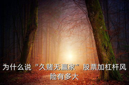 為什么說(shuō)“久賭無(wú)贏家”股票加杠桿風(fēng)險(xiǎn)有多大