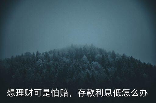 想理財可是怕賠，存款利息低怎么辦