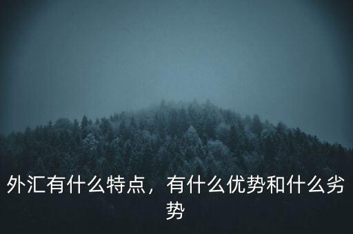 外匯有什么特點，有什么優(yōu)勢和什么劣勢