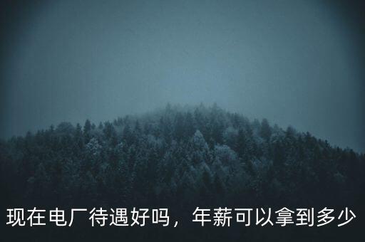 現(xiàn)在電廠待遇好嗎，年薪可以拿到多少