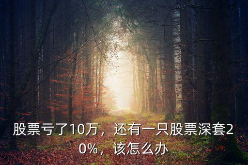 股票虧了10萬，還有一只股票深套20%，該怎么辦