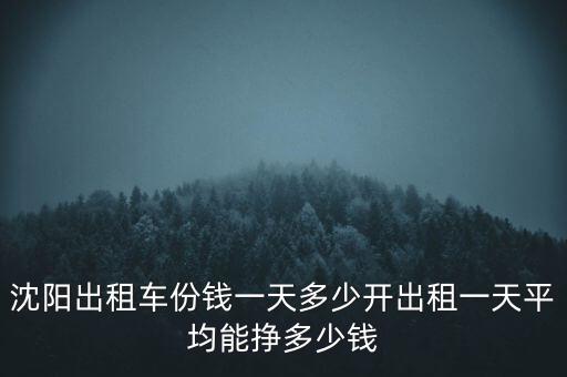 沈陽出租車司機一天能掙多少錢,出租車司機一天能掙多少錢