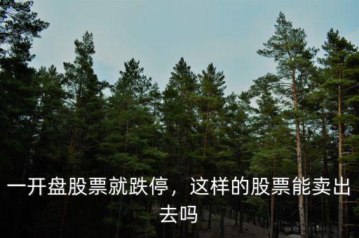 一開盤股票就跌停，這樣的股票能賣出去嗎