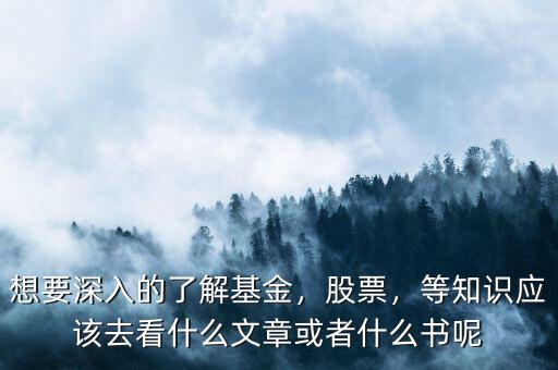 想要深入的了解基金，股票，等知識應(yīng)該去看什么文章或者什么書呢