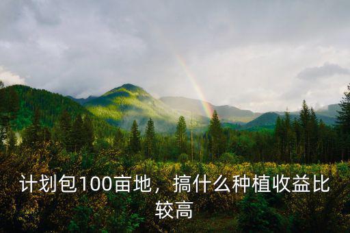 計劃包100畝地，搞什么種植收益比較高