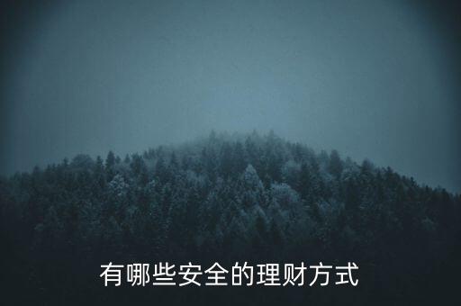 怎么理財(cái)最安全,哪種理財(cái)方式最安全