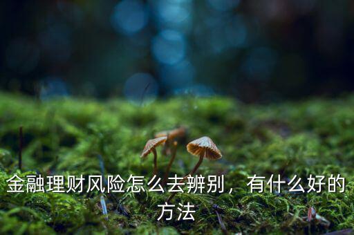 金融理財的風險是什么,金融理財風險怎么去辨別