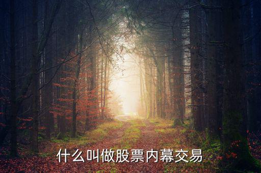 什么叫做股票內(nèi)幕交易