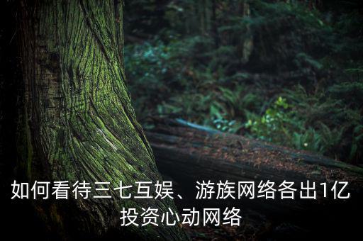 如何看待三七互娛、游族網絡各出1億投資心動網絡