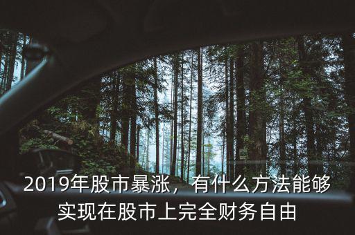 2019年股市暴漲，有什么方法能夠?qū)崿F(xiàn)在股市上完全財務(wù)自由