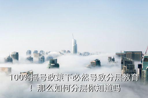 100%搖號政策下必然導(dǎo)致分層教育！那么如何分層你知道嗎