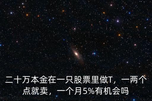 二十萬本金在一只股票里做T，一兩個(gè)點(diǎn)就賣，一個(gè)月5%有機(jī)會(huì)嗎