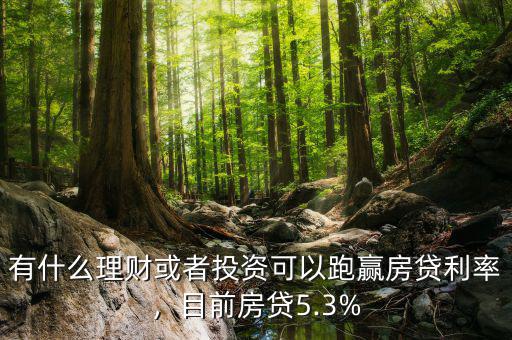 有什么理財(cái)或者投資可以跑贏房貸利率，目前房貸5.3%