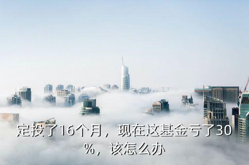 定投了16個(gè)月，現(xiàn)在這基金虧了30%，該怎么辦