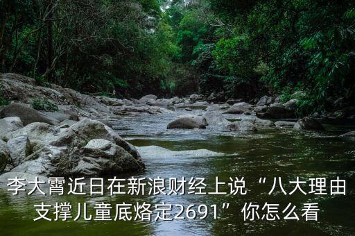 李大霄近日在新浪財經上說“八大理由支撐兒童底烙定2691”你怎么看