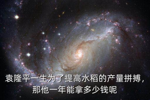 袁隆平一生為了提高水稻的產(chǎn)量拼搏，那他一年能拿多少錢呢