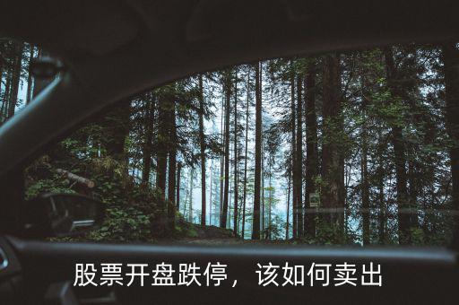 股票開盤跌停，該如何賣出