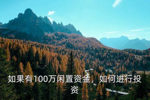 如果有100萬(wàn)該怎么投資,100萬(wàn)存款該怎么投資