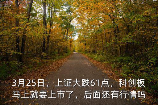 3月25日，上證大跌61點(diǎn)，科創(chuàng)板馬上就要上市了，后面還有行情嗎