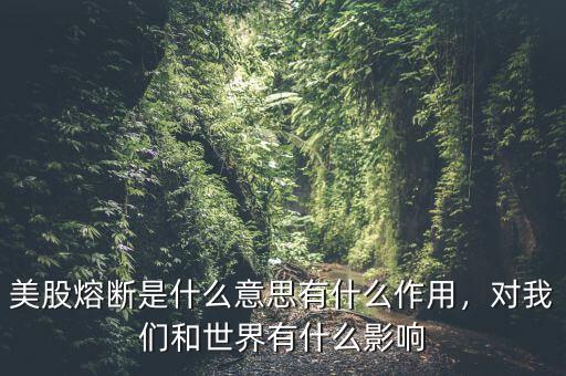 美股熔斷是什么意思有什么作用，對我們和世界有什么影響