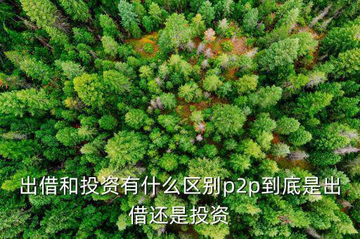 p2p平臺是什么意思,p2p到底是出借還是投資