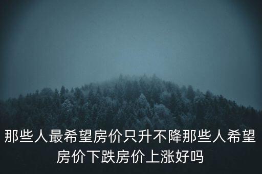 那些人最希望房價只升不降那些人希望房價下跌房價上漲好嗎