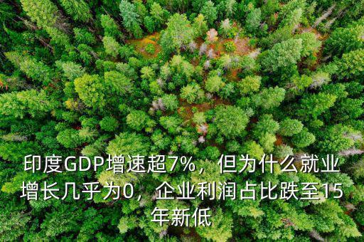 印度GDP增速超7%，但為什么就業(yè)增長(zhǎng)幾乎為0，企業(yè)利潤(rùn)占比跌至15年新低