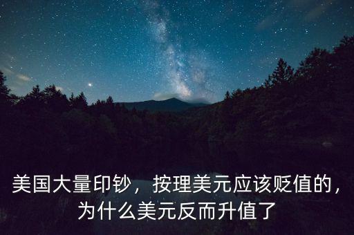 美國大量印鈔，按理美元應(yīng)該貶值的，為什么美元反而升值了