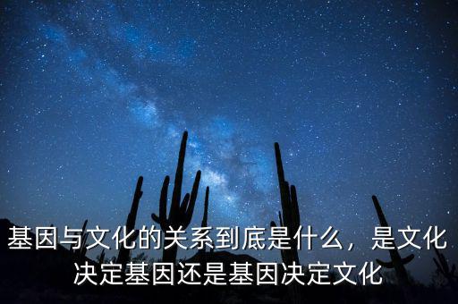 基因與文化的關(guān)系到底是什么，是文化決定基因還是基因決定文化