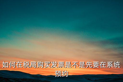 如何在稅局購(gòu)買(mǎi)發(fā)票是不是先要在系統(tǒng)預(yù)約