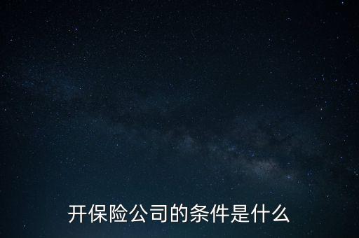 開保險公司的條件是什么