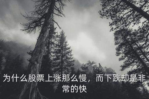 為什么股票上漲那么慢，而下跌卻是非常的快