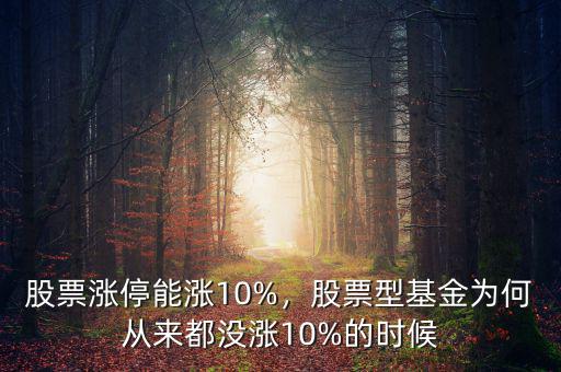 股票漲停能漲10%，股票型基金為何從來都沒漲10%的時候