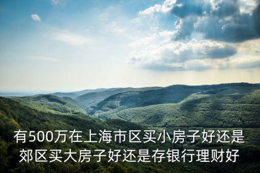 有500萬(wàn)在上海市區(qū)買(mǎi)小房子好還是郊區(qū)買(mǎi)大房子好還是存銀行理財(cái)好