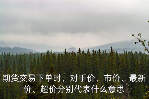 期貨交易下單時，對手價、市價、最新價、超價分別代表什么意思