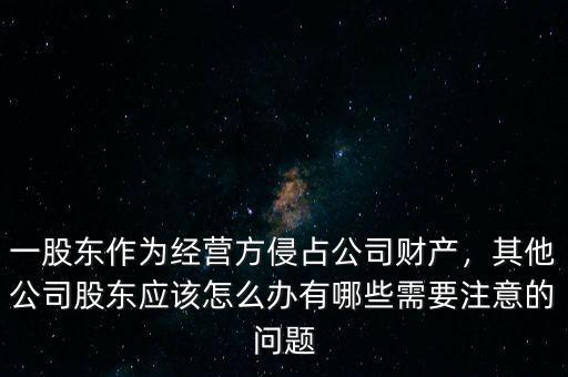 股東侵占超過(guò)股份的錢(qián)怎么辦,其他公司股東應(yīng)該怎么辦