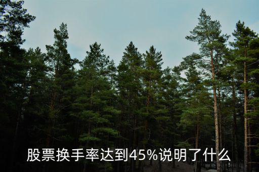 股票換手率達(dá)到45%說明了什么