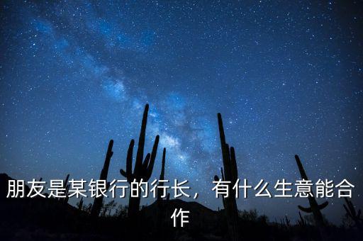 朋友是某銀行的行長，有什么生意能合作