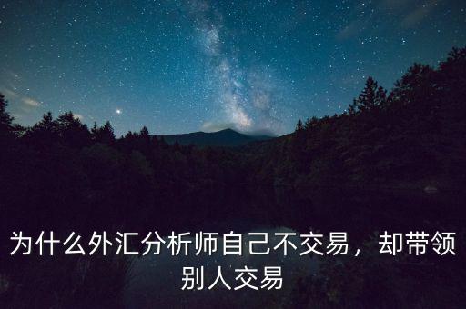 交易分析師負責什么,為什么外匯分析師自己不交易