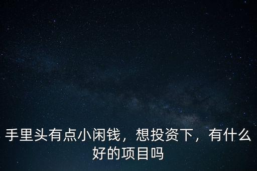 手里頭有點(diǎn)小閑錢，想投資下，有什么好的項(xiàng)目嗎